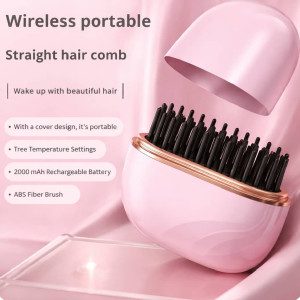 Wireless portable straight hair comb